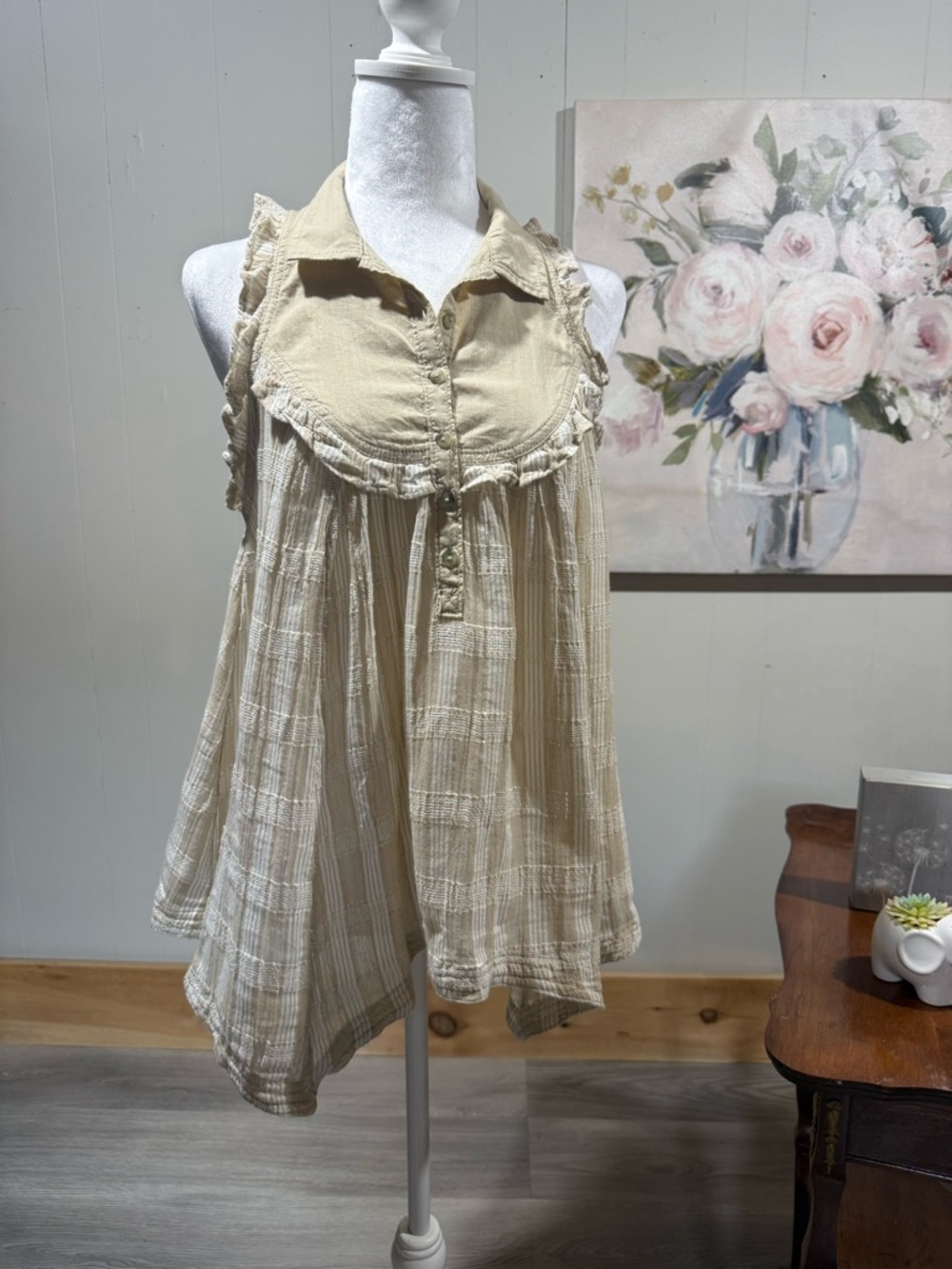 Anthropologie Pilcro Seaside Collared Swing Blouse Button-Up Shirt - Picture 2 of 13